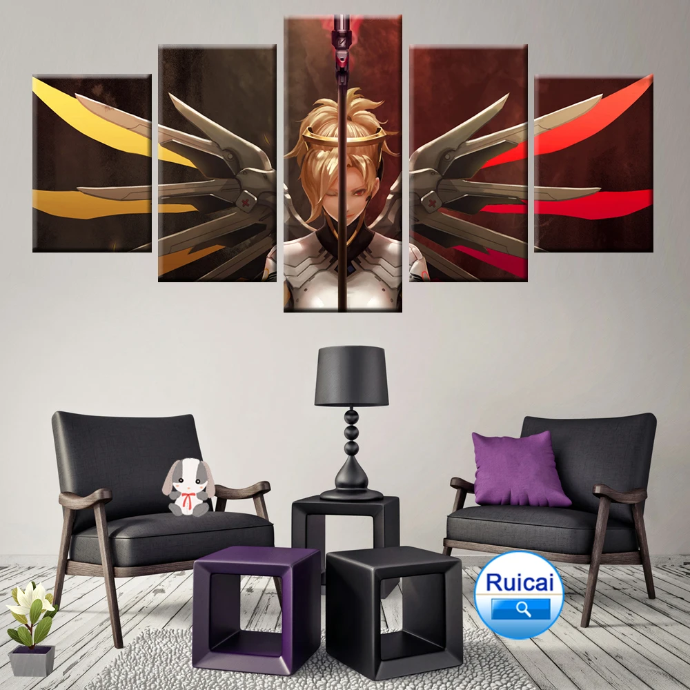 Игровые часы пионер постер Холст Картина 5 панель настенное искусство HD печать