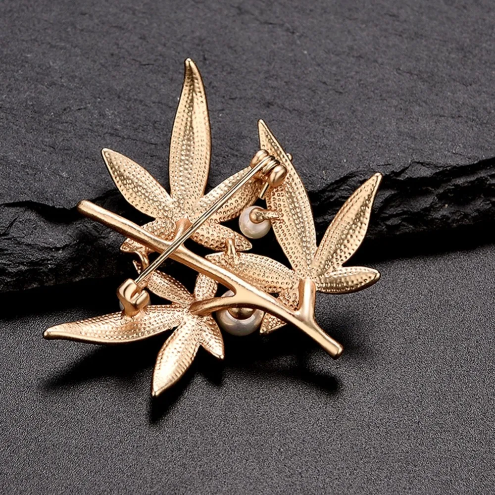 

Chic Imitation Pearl Fashion Flower Leaf Brooch Pins For Men Women Wedding Party Jewelry Accessories Lapel Brooches