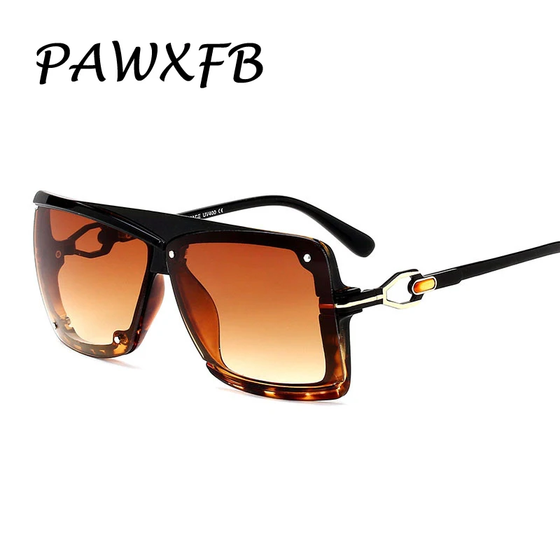 PAWXFB 2019 новые винтажные большие мужские Квадратные Солнцезащитные очки с плоским