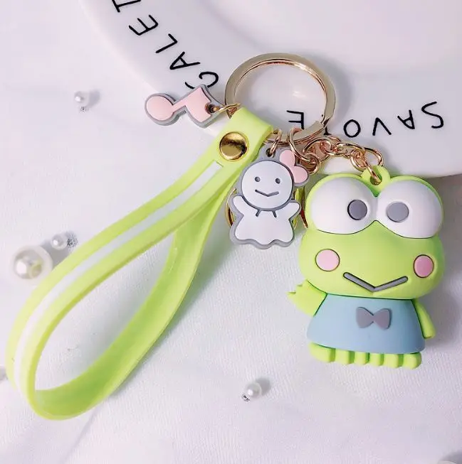 1 шт. креативный Sanrio серия My Melody пудинг Cinnamoroll Собака брелок Hello Kitty сумка подвеска брелок для девочек фигурка игрушка - Цвет: frog