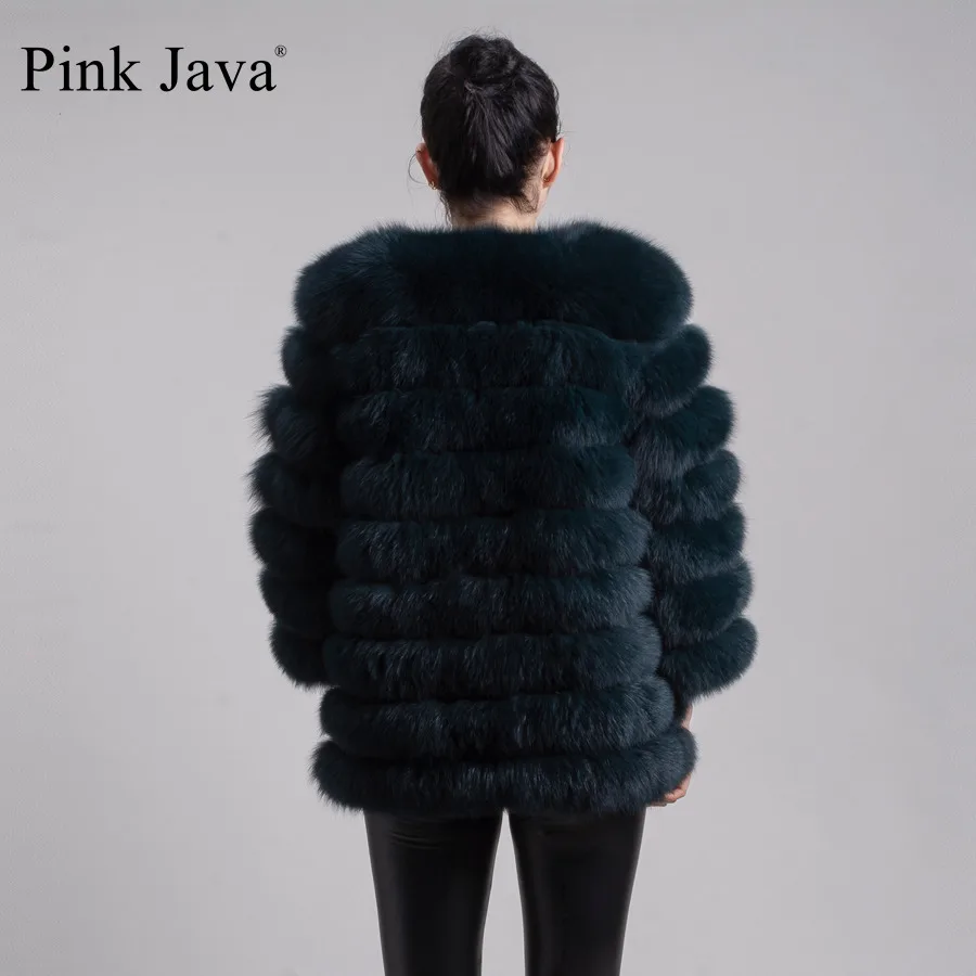 Женское пальто из натурального Лисьего меха розовое java QC8063 модная Роскошная