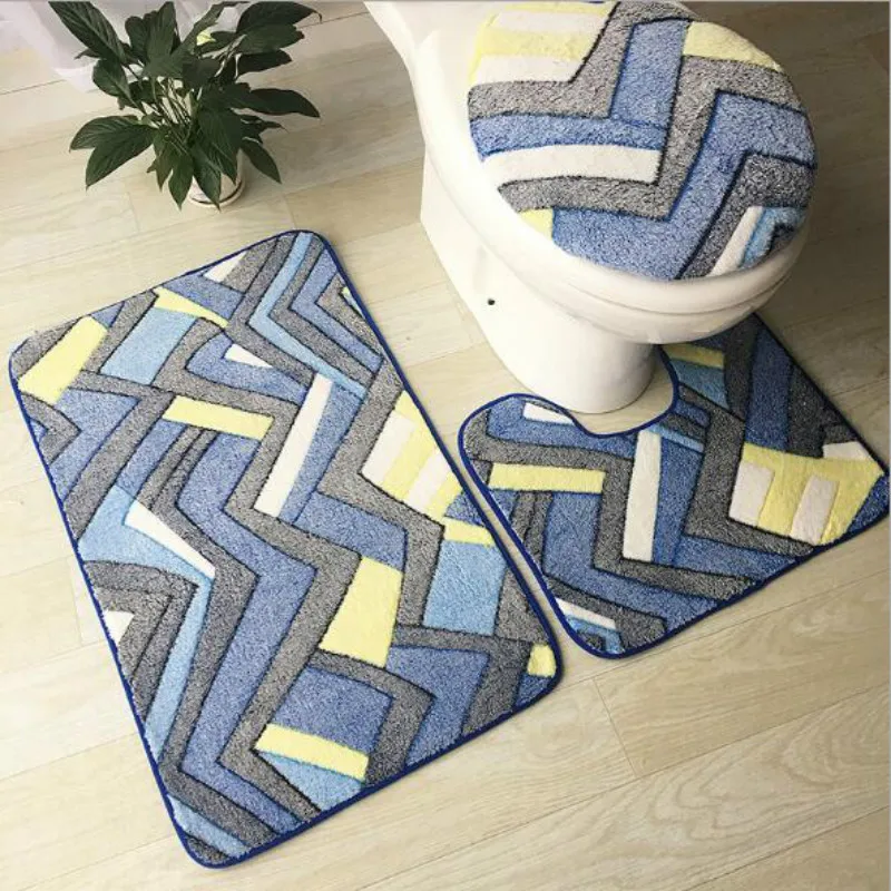 3 шт./компл. Творческий дом ковры Туалет крышка Ванная комната rugs Нескользящие