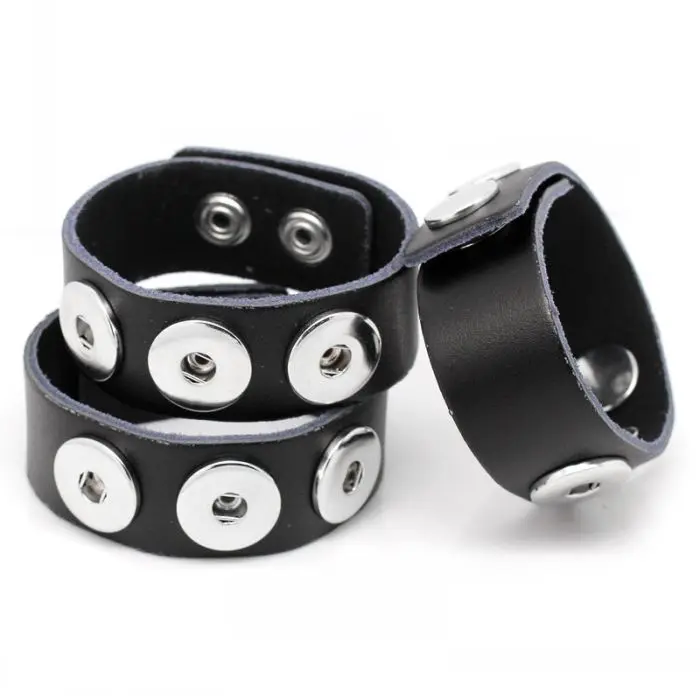 Doreenbeads розница натуральная кожа медная Пряжка модные браслеты черные подходящие