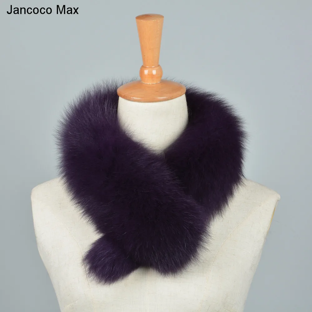 Jancoco Max стиль Для женщин из натурального меха лисы шарф женские шляпки теплая зима ошейники для собак Одежда высшего качества модное кашне S7204
