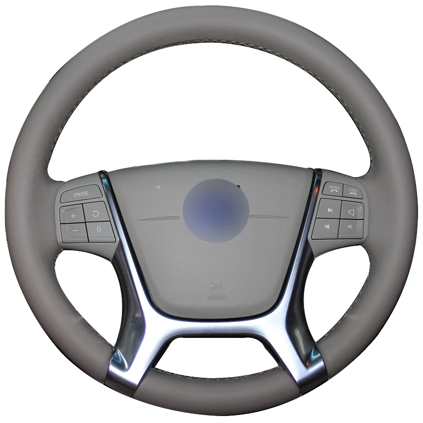 Beige Natural Leather Car Steering Wheel Cover for Volvo S80 2010 XC60 2010-2013 XC70 2011 | Автомобили и мотоциклы