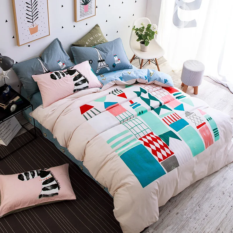 Скандинавский стиль с высококачественной хлопковой реактивной печатью мягкое