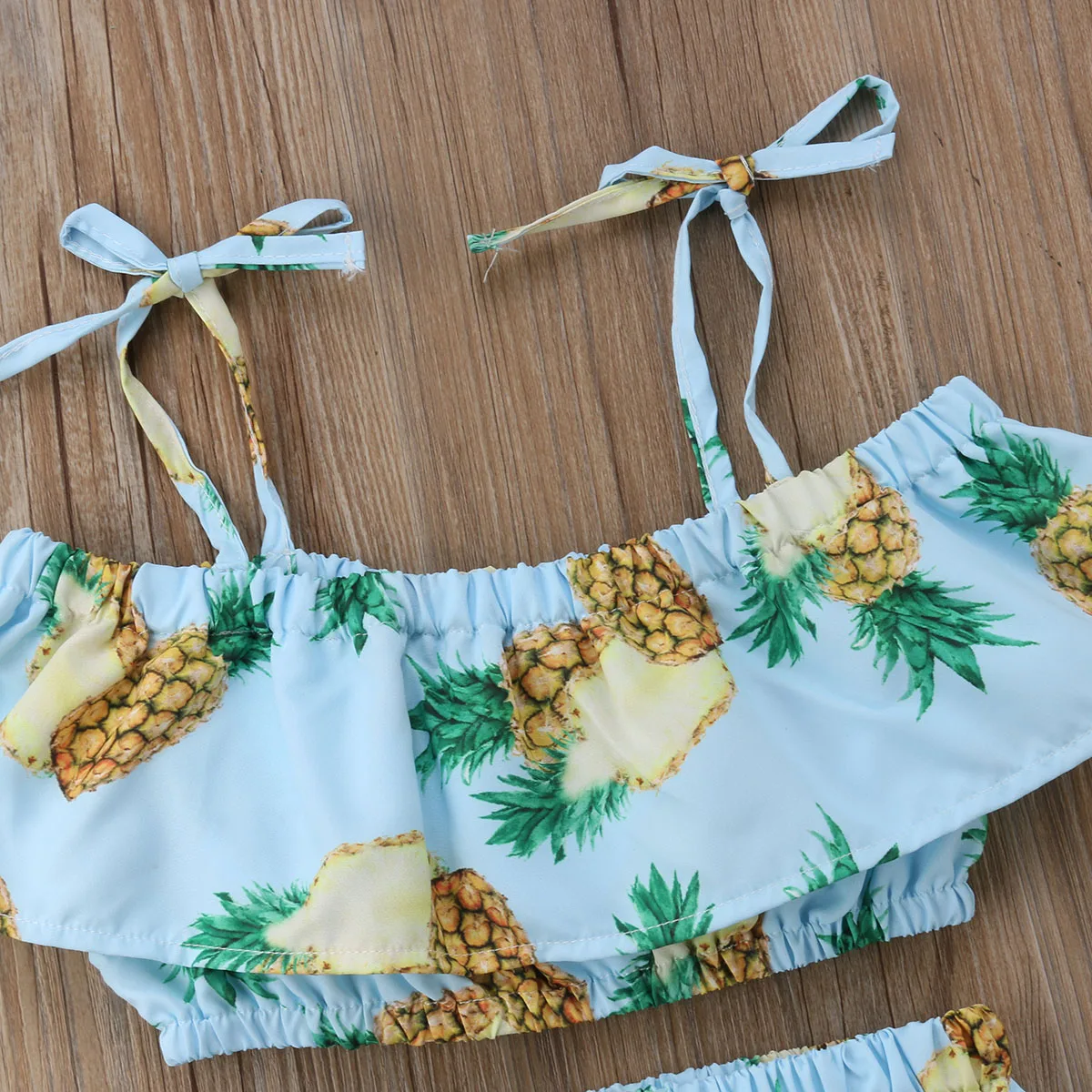 Костюм с изображением ананасов для маленьких девочек одежда цветочным рисунком