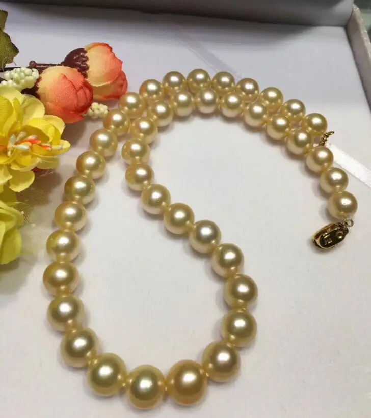 Бесплатная доставка Благородные Ювелирные изделия 10-11 мм ожерелье из