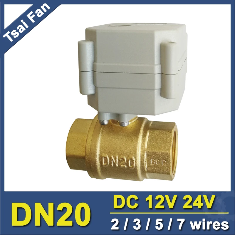 

BSP/NPT 3/4 ''латунный Электрический водяной клапан DC12V 2-сторонний DN20 полный порт моторизованный шаровой клапан с индикатором положения CE IP67