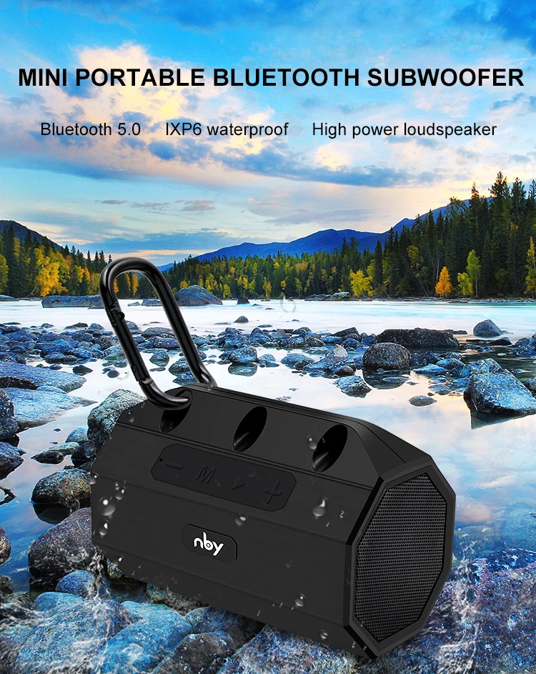 NBY 2290 Портативный Bluetooth динамик мини беспроводной динамик с микрофоном бас IPX6 Водонепроницаемый Открытый динамик Поддержка FM TF карта
