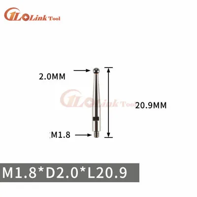 M1.8x20.9L 2.0 STEEL M1.6 m1.8 диаметр резьбы 2 мм Головка 14,9 20,9 длина Рубиновая головка штыревой Калибр микрометр наконечник рычаг циферблат тестовый Индикатор зонд микрометр - Цвет: M1.8x20.9L 2.0 STEEL