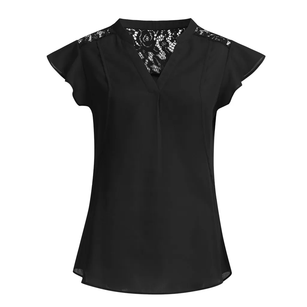 Женская блузка ARLONEET Свободная шифоновая с коротким рукавом и треугольным