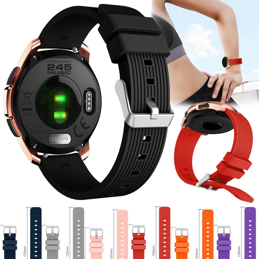 Спортивный силиконовый ремешок для наручных часов Garmin Forerunner 245 245M Music 645 сменный