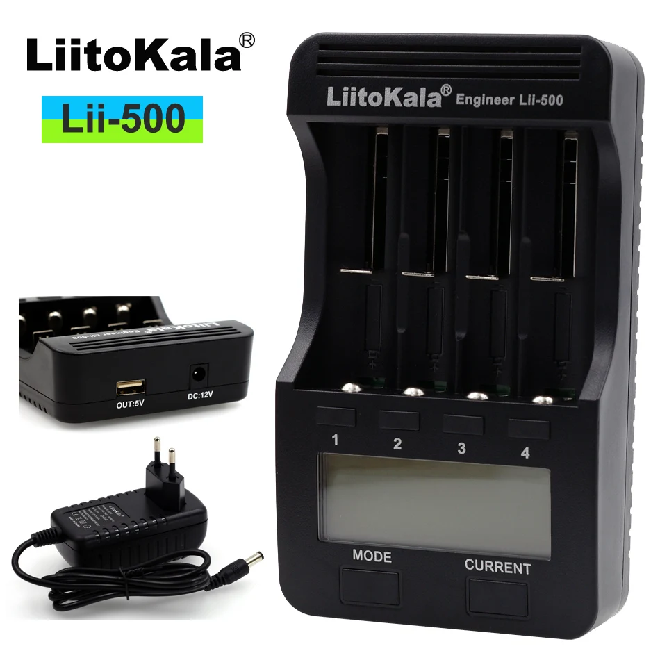 

Liitokala Lii-500 LCD 3.7V 18650 18350 18500 16340 17500 25500 10440 14500 26650 1.2V AA AAA NiMH lithium battery Charger