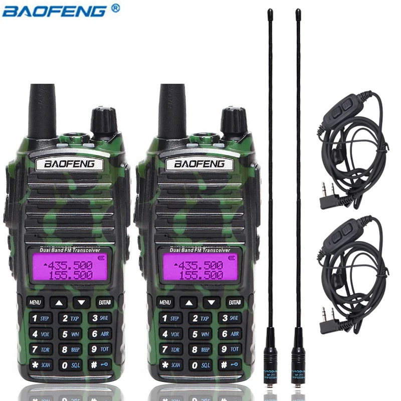2 шт. BaoFeng UV-82 5 Вт Двухдиапазонная рация VHF/UHF двухстороннее радио двойной PTT портативное радио Любительское радио+ две NA-771 антенна