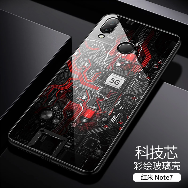 Чехол Aixuan для Xiaomi Redmi Note 7 Чехол из закаленного стекла силиконовый защитный чехол Redmi Note 7 Pro чехол s для красного риса
