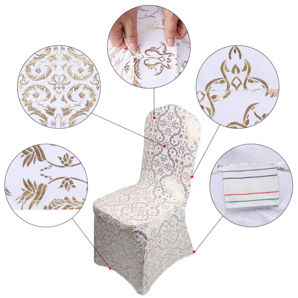 20 PCS Universal White Stretch Polyester Wedding Party Spandex Chair Covers for Weddings Banquet Hotel Decoration Decor