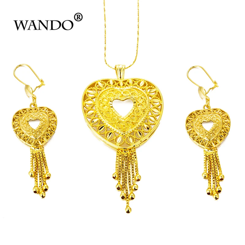 WANDO комплект ювелирных изделий из эфиопского золота свадебные аксессуары