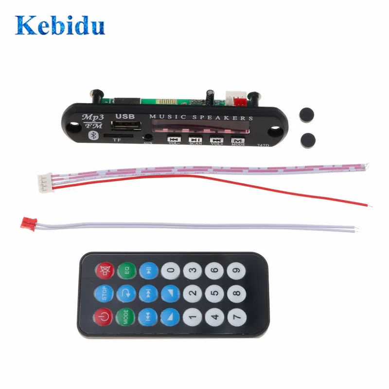 Mp3-плеер KEBIDU 12 В USB TF FM радио аудио модуль беспроводной Bluetooth MP3 WMA декодер плата для