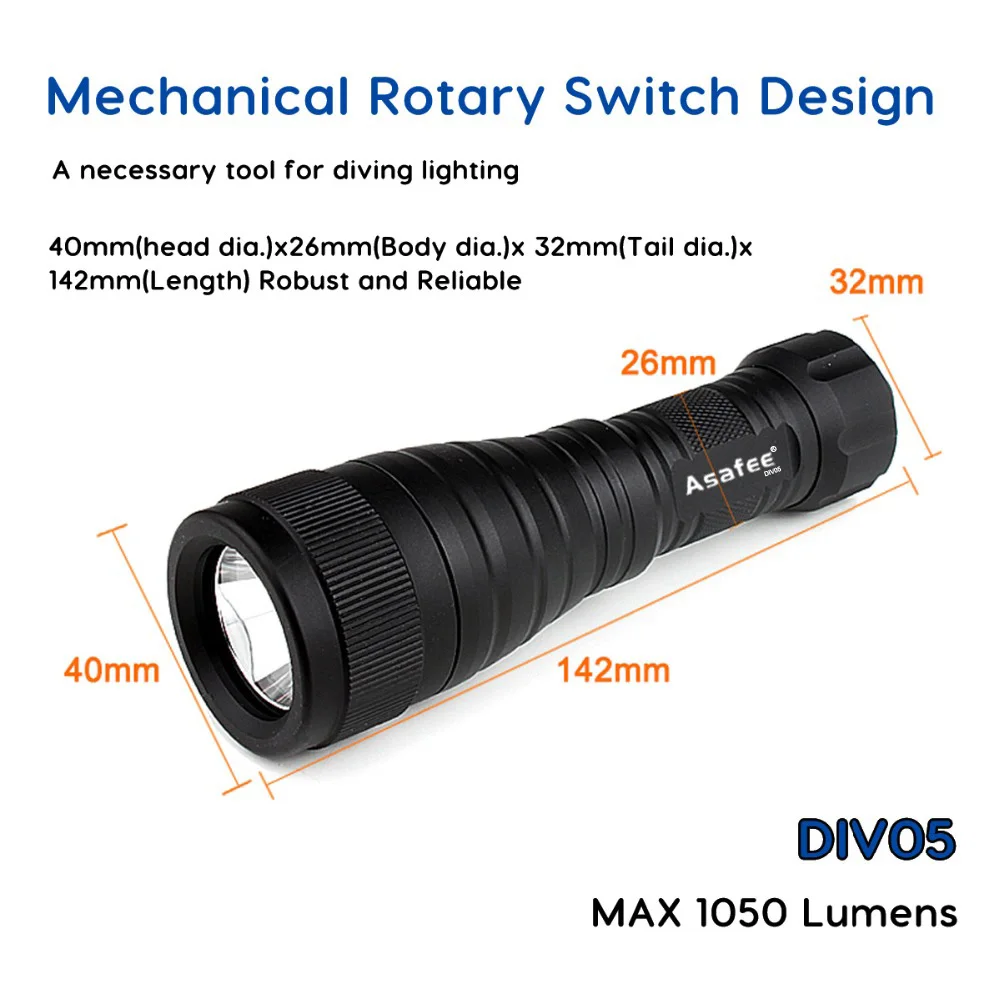 Asafee светильник для дайвинга поиск светодиодный резервный супер яркость CREE L2(U4)