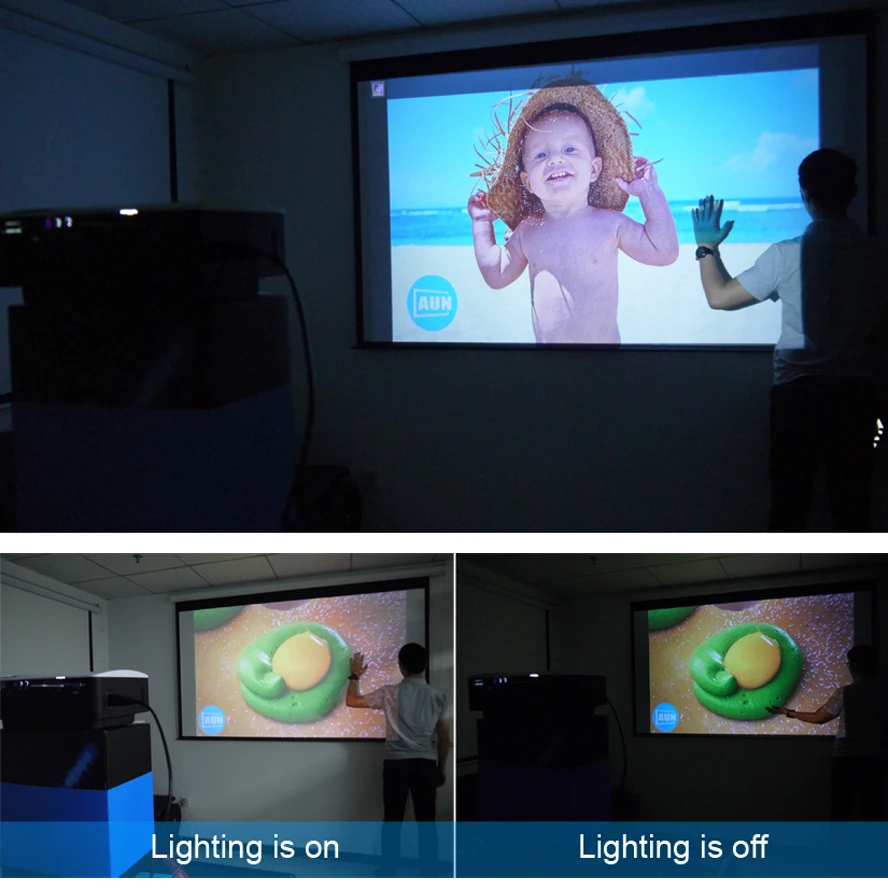 AUN СВЕТОДИОДНЫЙ Proyector AKEY1 для домашнего кинотеатра 1800 люмен поддержка Full HD мини