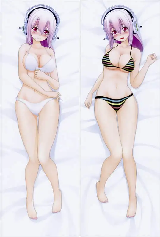 Обновленная популярная музыка девушка Супер sonico аниме персонаж Сексуальная большая грудь девушка супер pochaco Подушка Наволочка - Цвет: 17