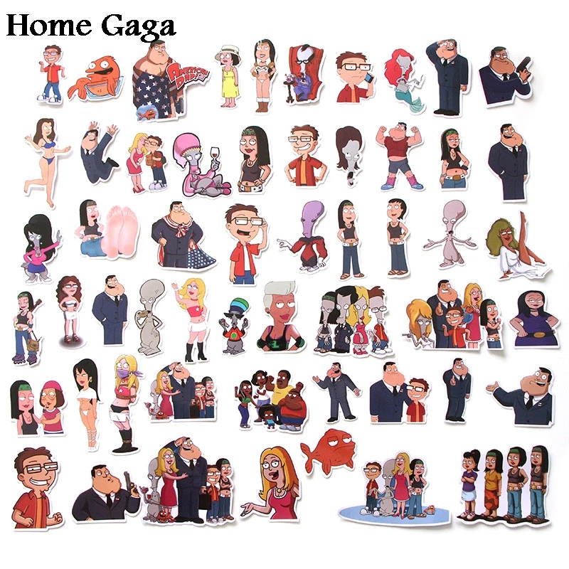 Homegaga 55 шт. Американский папа мультфильм Дети diy 90s художественный принт ноутбук телефон ноутбук велосипед Скрапбукинг альбом наклейки D1769