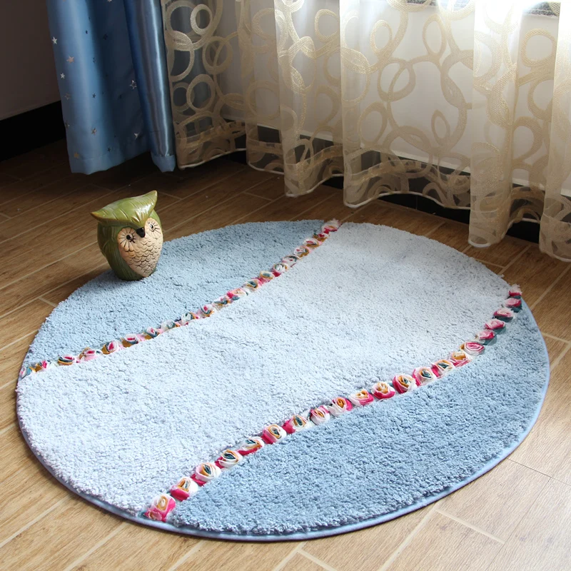 

90CM Round Carpets For Living Room Pastoral Bedroom Area Rug Home Hallway Doormat Computer Chair Rugs And Carpets Bath Mat