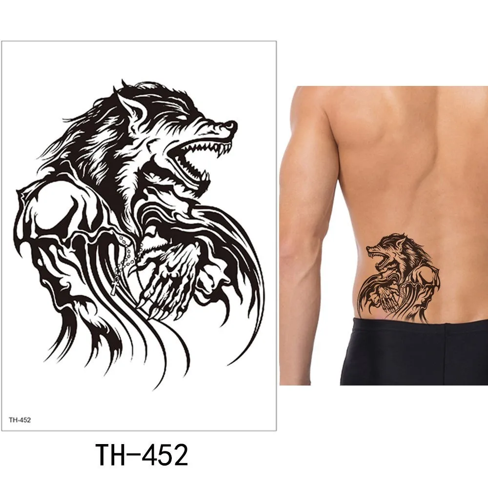 TH-452 Glaryyears 1 лист, временная татуировка, наклейка, модная Татуировка, Лев, флеш-тату, водонепроницаемый, маленькое боди-арт, для мужчин и женщин, TH Link 10 - Цвет: TH-452