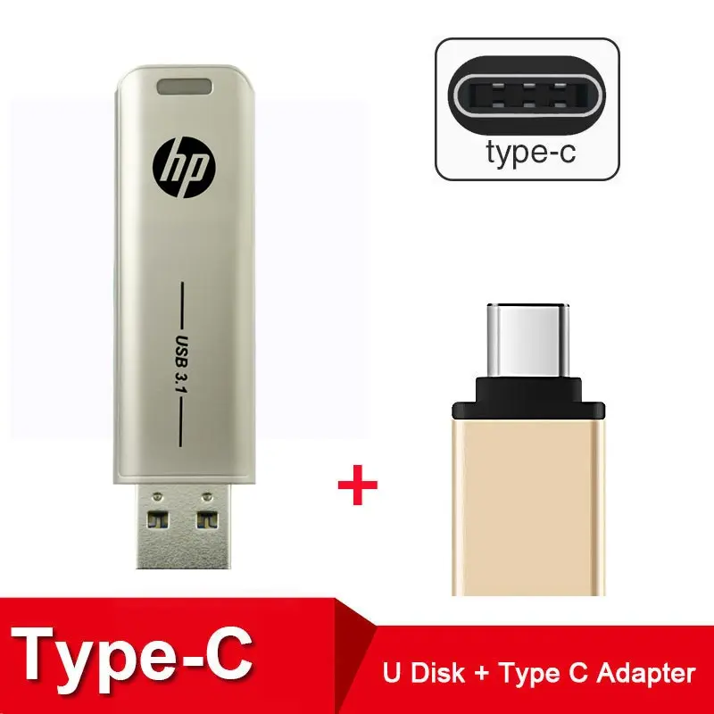 x796w plus G type C Новинка hp USB Flash 32 Гб 64 Гб 128 ГБ 256 Гб металлический USB накопитель индивидуальный подарок персональный DIY DJ Pendrive оптом объемный диск на ключ - Цвет: x796w plus G type C