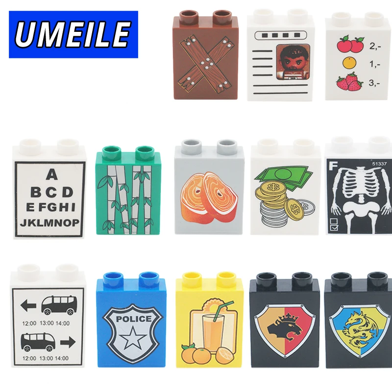 Бренд UMEILE 1*2 части в горошек печать больших частиц строительные блоки Сделай Сам