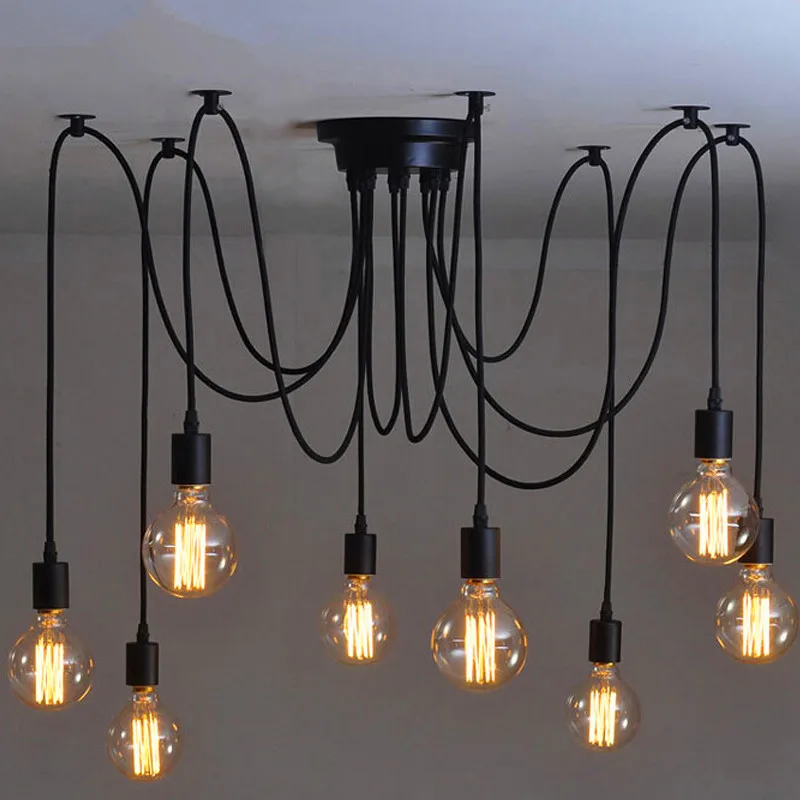

Loft Vintage Eletrical Wire Pendant Lights With 6/8/10/12/14 arms,E27 Pendant Lamps For Home/Living Room Decoration Lighting