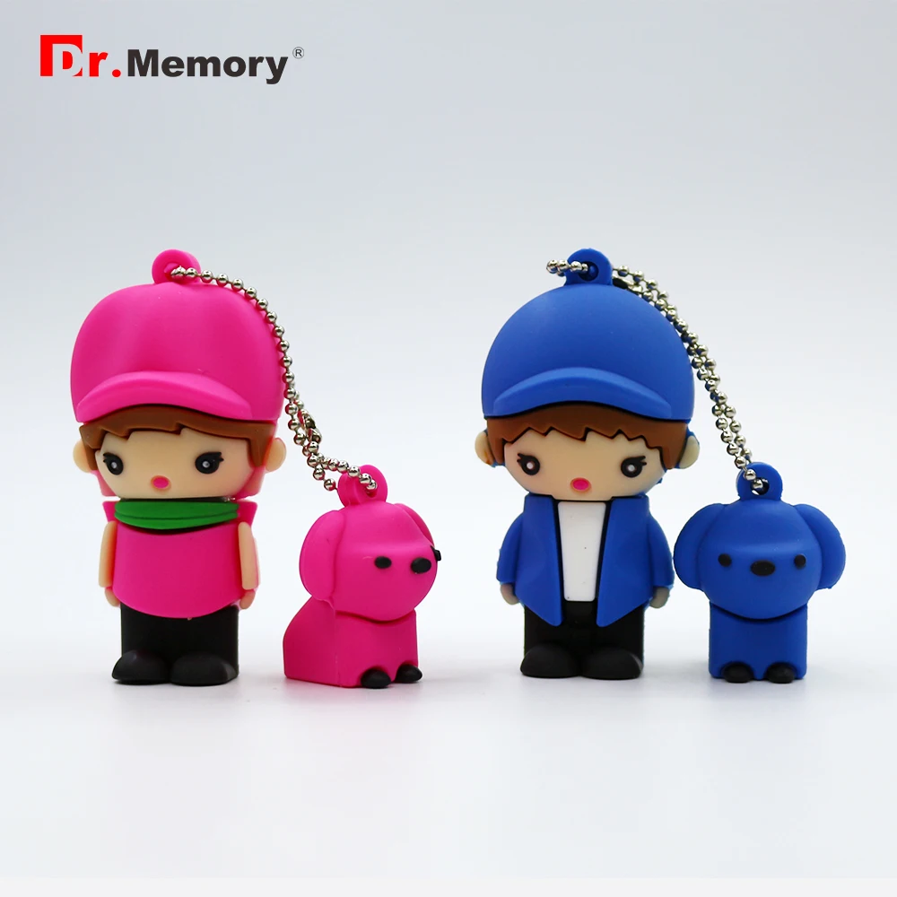 Мультфильм девочка/мальчик Usb флэш-накопитель 64 ГБ флеш-накопитель 32 мини 4 8