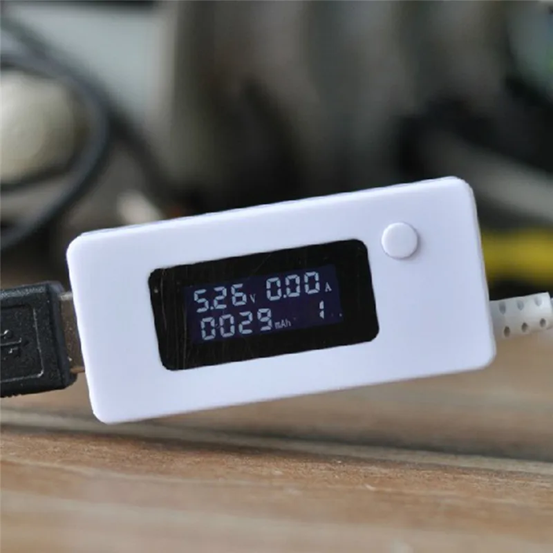 С белым шлейфом Амперметр ЖК дисплей мини USB Напряжение ток емкость монитор метр