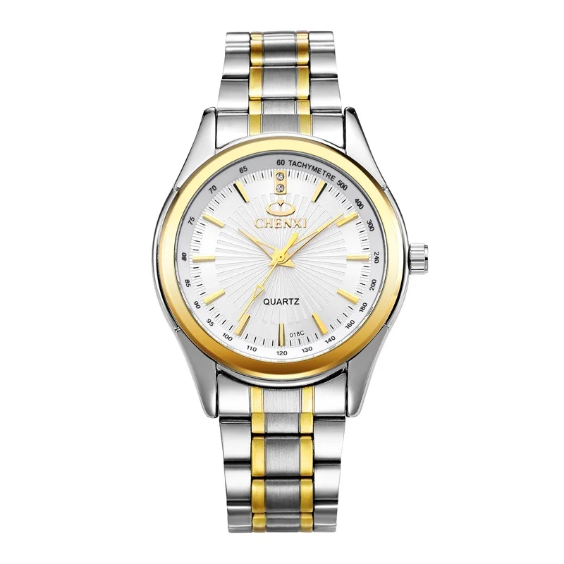 White Watch CHENXI Роскошные Топ брендовые аналоговые спортивные наручные часы из нержавеющей стали Кварцевые наручные часы мужские деловые часы мужские часы - Цвет: White Watch