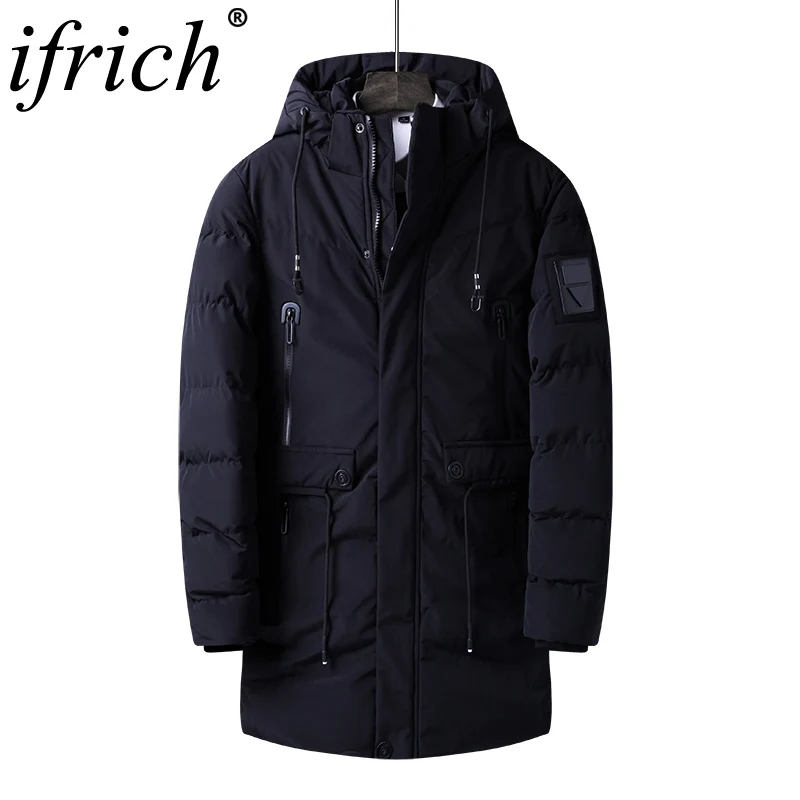 2018 осенне зимняя длинная куртка Парка мужская теплая модная повседневная парка