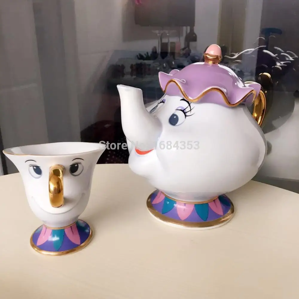 Мультяшная Красавица и чудовище чайник кружка Mrs Potts чип чашка один набор хороший