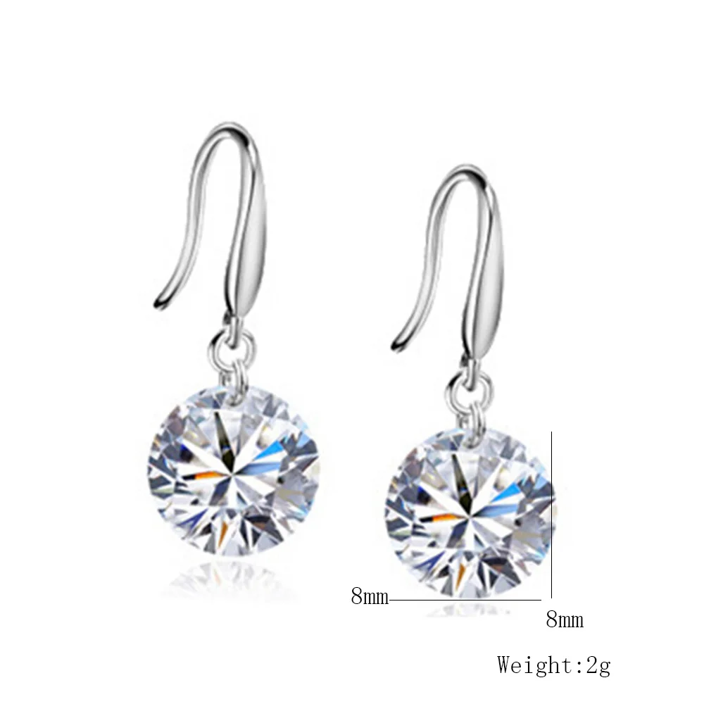 Модные женские серебряные серьги гвоздики с кубическим цирконием ААА маленькие