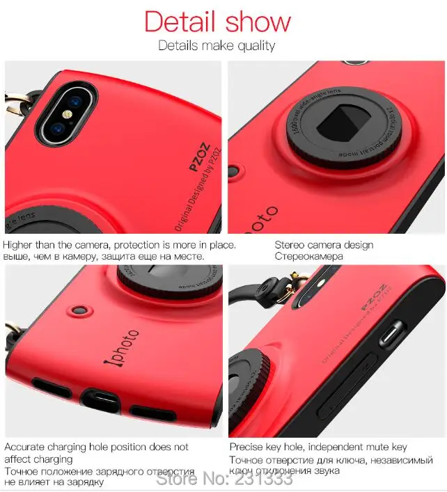 Ударопрочный жесткий чехол C-ku для 3D-камеры из мягкого ТПУ Iphone X XS 8 7 PLUS I7 6 6S 2 в 1