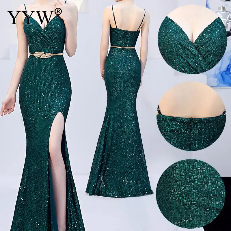 Пикантная обувь с блестками вечернее платье для выпускного вечера Robe De Soiree 2021 v