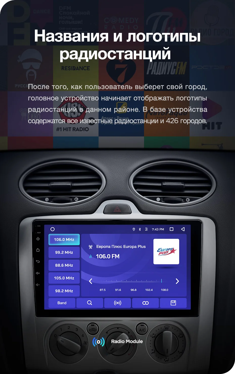 TEYES CC2 Штатная магнитола для Форд Фокус 2 Mk 2 Ford Focus 2 Mk 2 2004 2006 2008 2010 2011 Android 8.1, до 8-ЯДЕР, до 4+ 64ГБ 32EQ+ DSP 2DIN автомагнитола 2 DIN DVD GPS мультимедиа автомобиля головное устройство