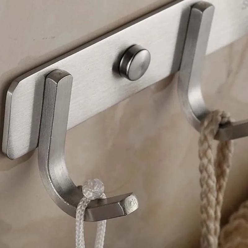 

High Quality SUS304 Stainless Steel Clothes Hook, Cloth Hooks, Hanging Wall Hangers Bathroom Hook Door Behind No Drilling