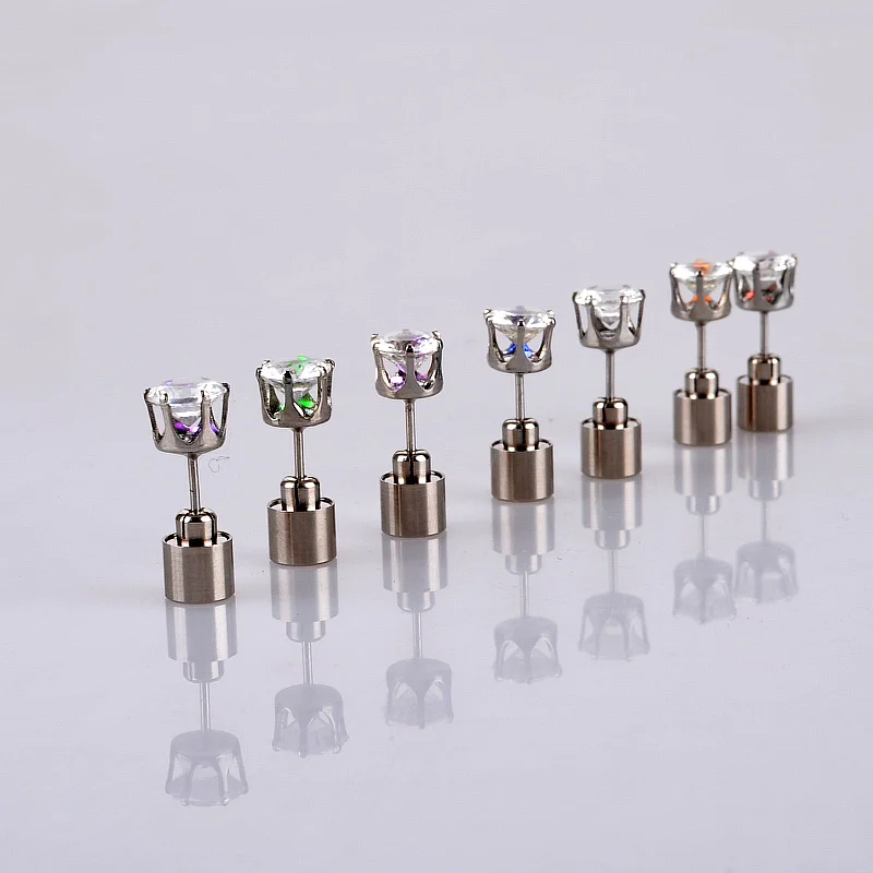 Серьги гвоздики из нержавеющей стали со светодиодной подсветкой 1 пара|unisex led|unisex