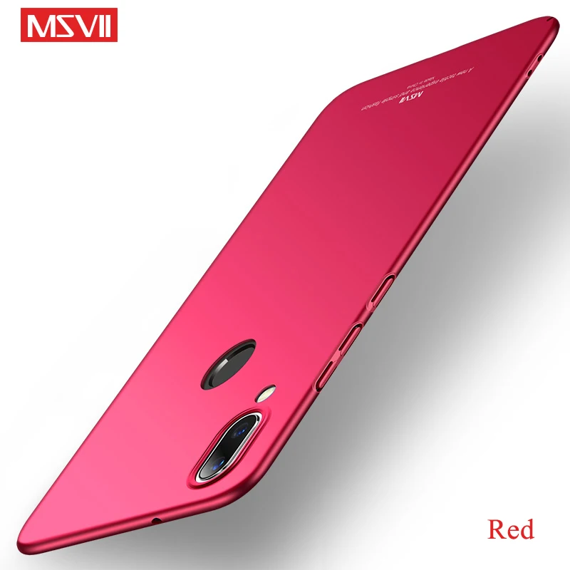 Умный чехол для huawei P MSVII тонкий матовый чехол для huawei P Smart Plus чехол Ulart тонкий жесткий чехол для huawei P Smart - Цвет: Simple Red