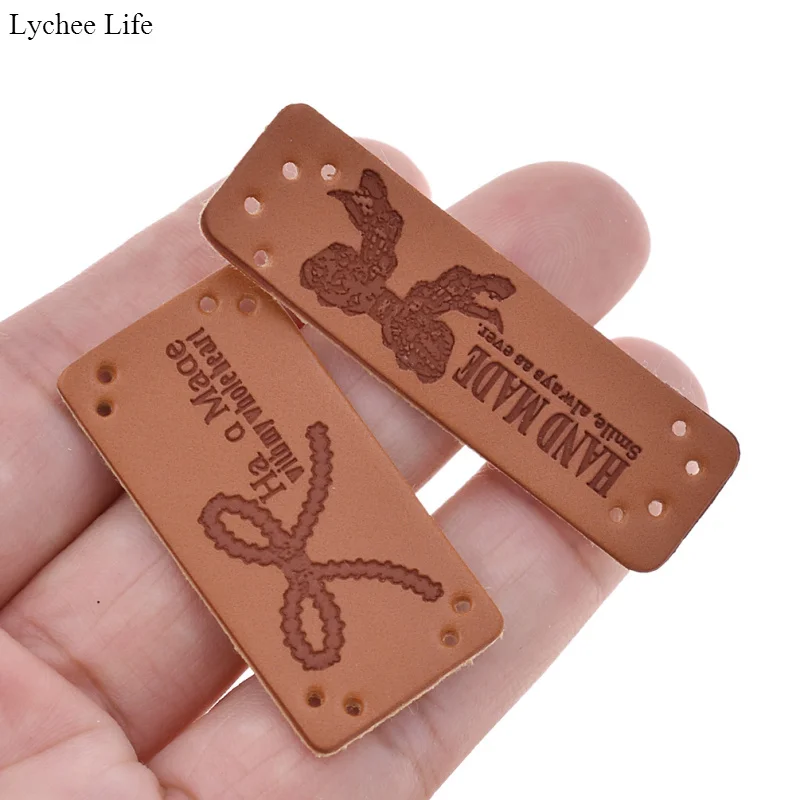 Lychee Life 20 шт./упак. ярлыки для шитья изделий ручной работы из кожи с тиснением