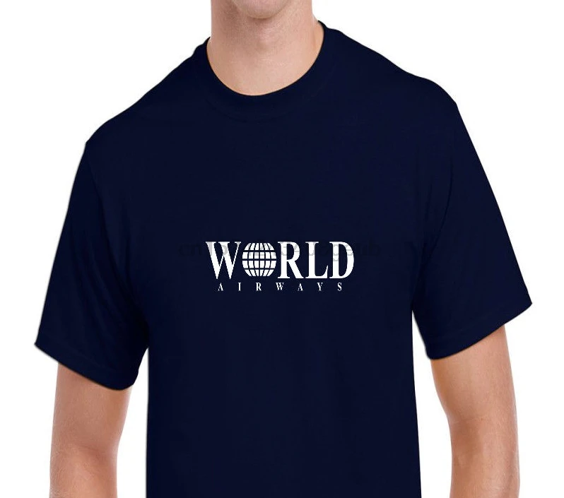 Белая футболка с логотипом World Airways vintage US Airline Aviation Geek | Мужская одежда