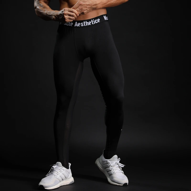 New Men Compression Quick dry Skinny Leggings Man Gyms Fitness Workout Bodybuilding Trousers Male Joggers Crossfit Bottoms Pants