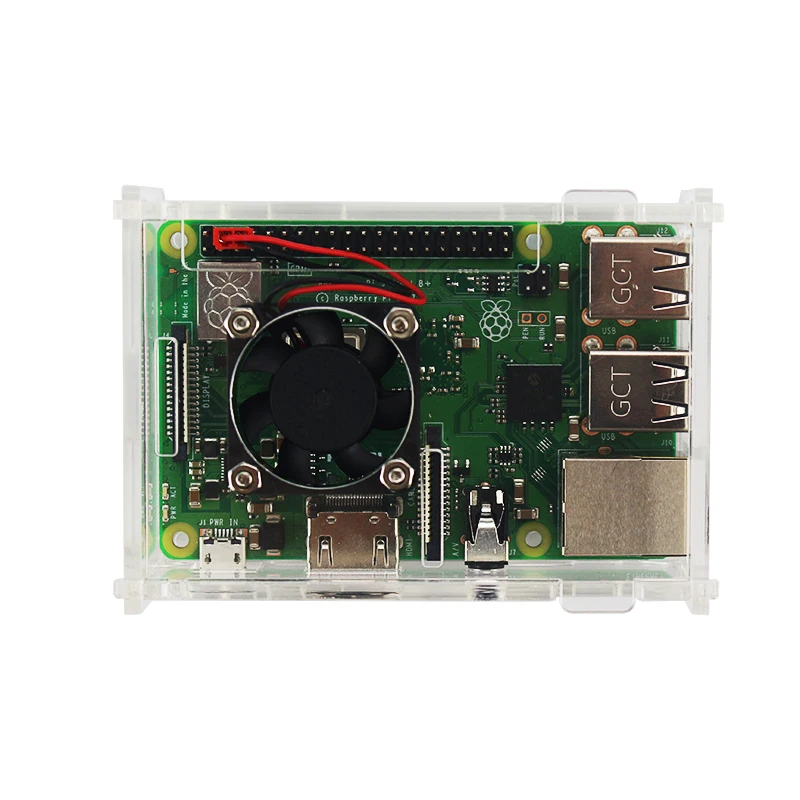 Акриловый чехол для Raspberry Pi 3 Model B +/Raspberry прозрачная крышка коробки с охлаждающим