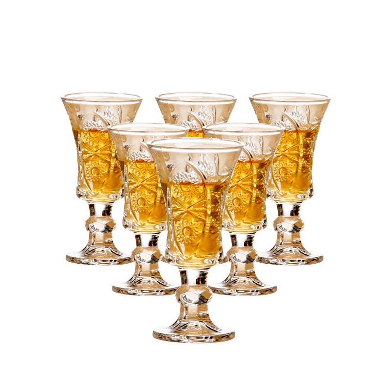 6 шт./компл. креативные изысканные бессвинцовые хрустальные стекла резные белые