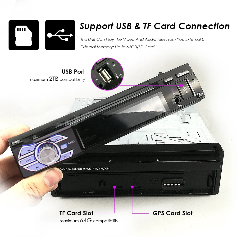 Автомагнитола 2 + 32 ГБ Android 9 1 Din CD DVD плеер стерео видео AM FM RDS 3G 4G Универсальная Bluetooth